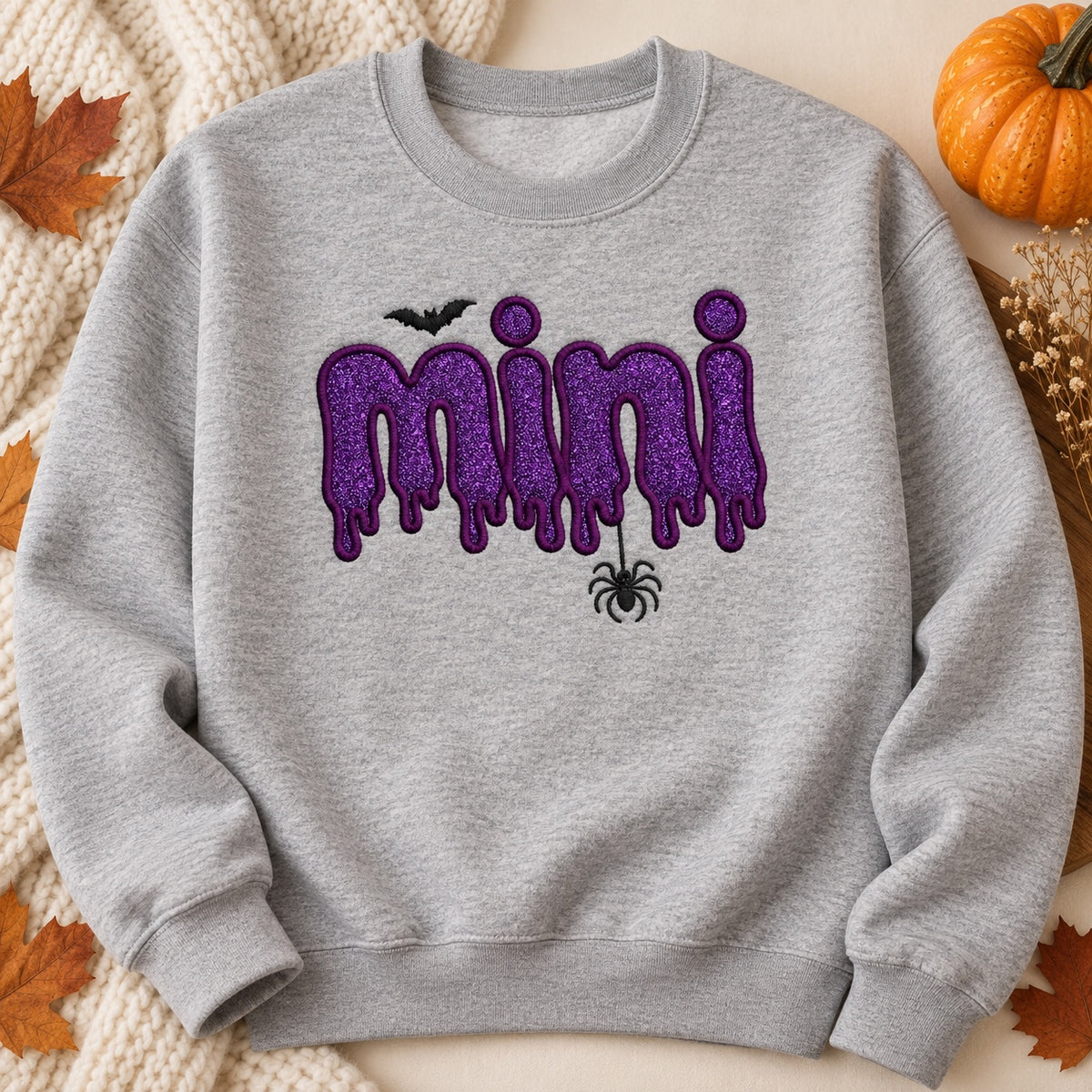 Spooky Mini embroidered youth Halloween crewneck