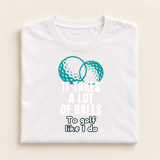 It takes balls on an ivory background