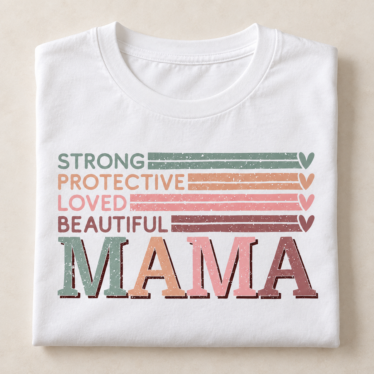 Mama Tshirt product mockup on an ivory background