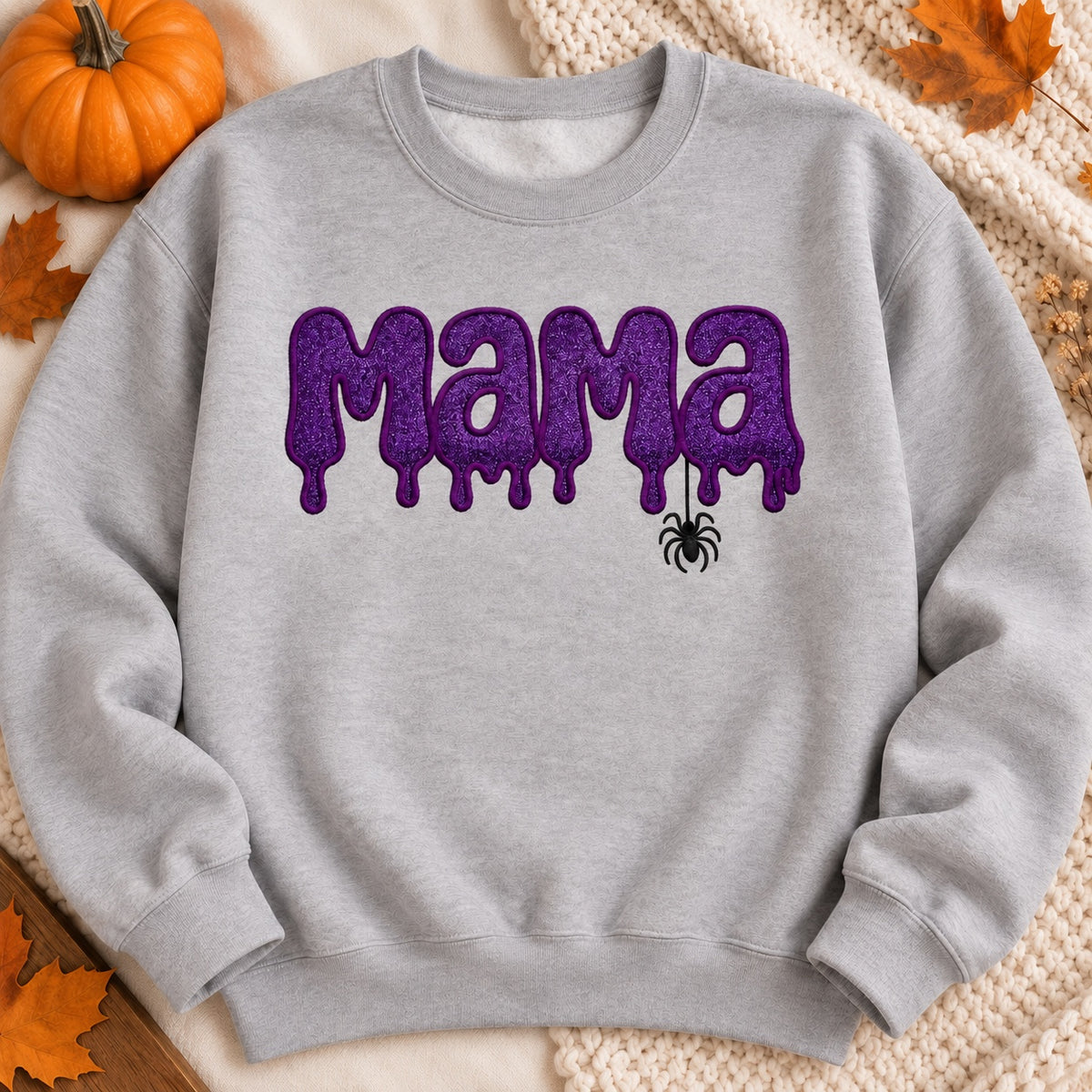 Spooky Mama embroidered adult Halloween crewneck